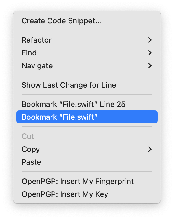 Xcode 15 Bookmarks